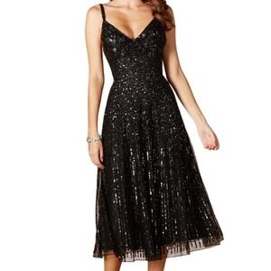 NWT LARA Black Sequin Midi Dress Style 29347 | Size 6 Cocktail Formal